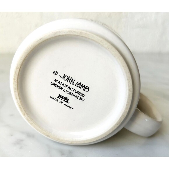 Picket Line Cartoon Pun John Lamb Artist Mug - White Purple Papel Coffee Cup - Picture 5 of 6